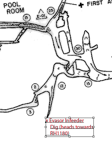 Map of Evasor infeeder dig